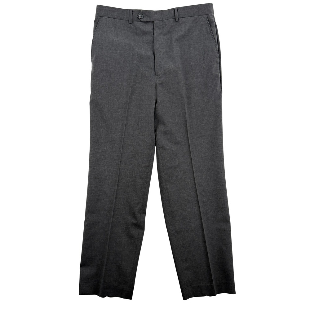 VINTAGE Alfani Pants Mens 34x30 Gray Wool Dress Slacks Business Classic Woolmark